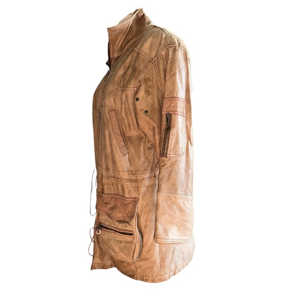 Hunters Run Leather Oversized Bomber Jacket Size Medium Vintage1980’s - Picture 10 of 11